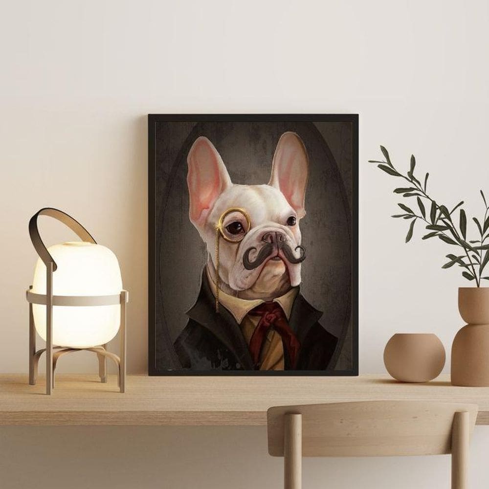Quadro Decorativo Senhor Bulldog 45X34Cm