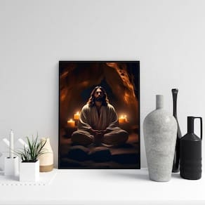 Quadro Jesus Cristo Meditando 33X24Cm