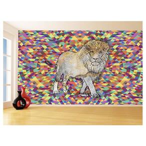 Papel De Parede Animais Pop Art Leão Rei Selva 3,5M Pxa26