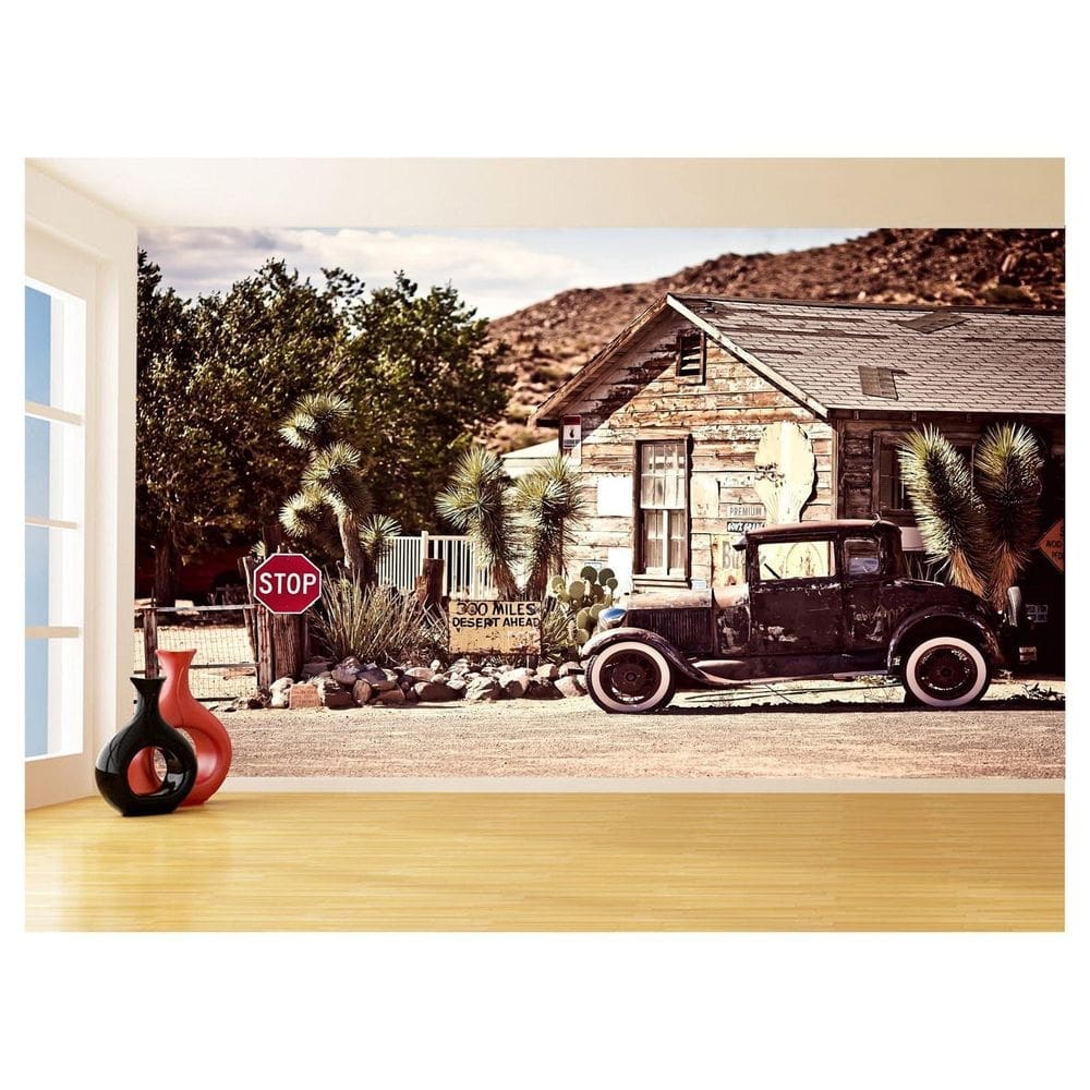 Papel De Parede 3D Carro Antigo Clássico Vintage 3,5M Cxr33