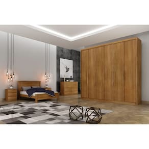 Guarda Roupa Casal 6 Portas 8 Gavetas - Granada-Cumaru - Móveis Novo Horizonte