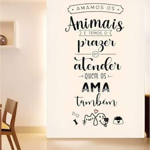 Adesivo De Parede Amamos Os Animais