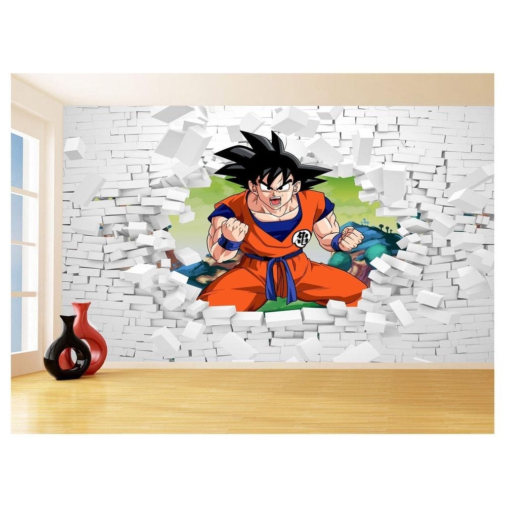 Papel De Parede 3D Dragon Ball Goku Vegeta Anime 3,5M Dbz54