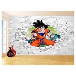 Papel De Parede 3D Dragon Ball Goku Vegeta Anime 3,5M Dbz54