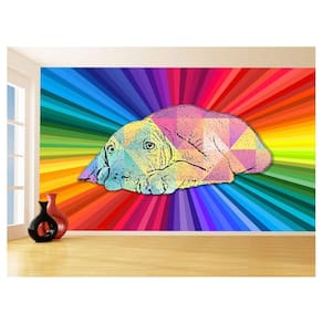 Papel De Parede 3D Animais Pop Art Cachorro Pet 3,5M Pxa234