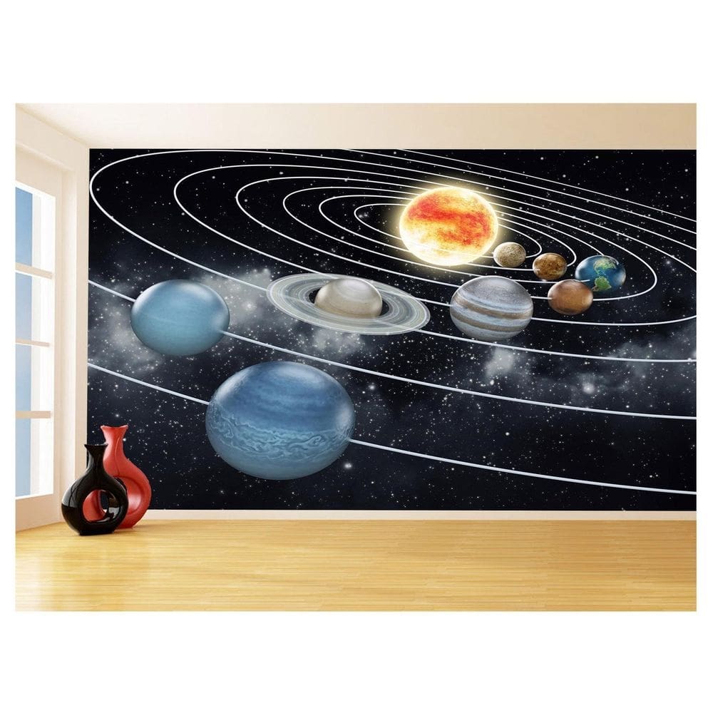 Papel De Parede 3D Espaço Estrelas Planetas 3,5M Nsp173