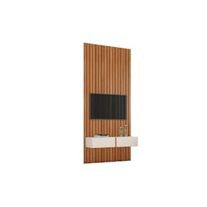 Painel Para Tv Até 45 Polegadas Versatti 1.13 Ripado Com Nicho Nature/Off White – Fabri Móveis
