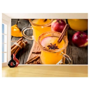 Papel De Parede 3D Bebidas Aperitivos Drink Copo 3,5M Al265