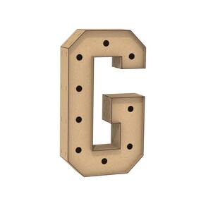 Letra Caixa Grande G Mdf 90Cm Altura Furo Lampada Iluminação