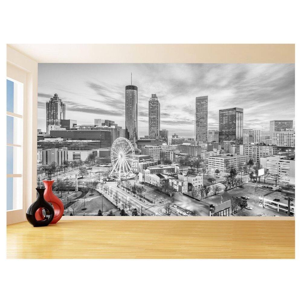 Papel De Parede 3D Cidade Prédios Preto Branco 3,5M Ncd370