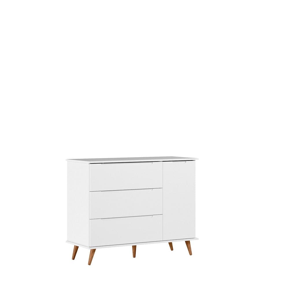 Comoda Infantil Lunna 100% MDF Estilo Retrô - Branca