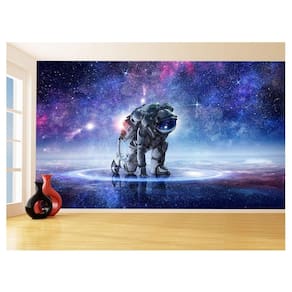 Papel De Parede 3D Espaço Estrelas Astronauta 3,5M Nsp96