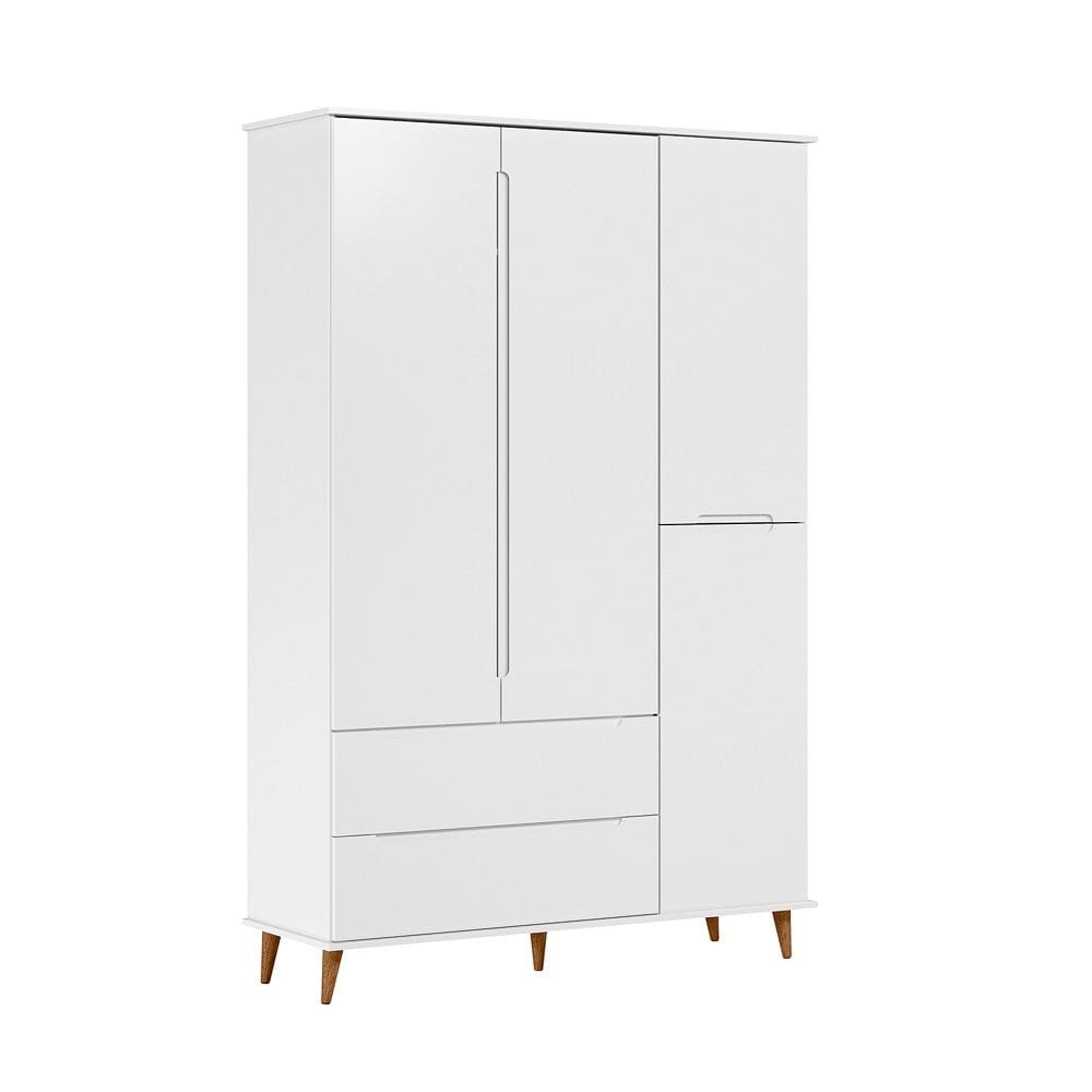 Guarda Roupa Infantil Lunna 100% MDF Estilo Retrô - Branca