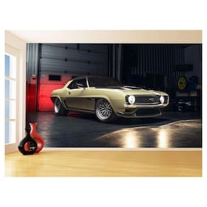 Papel De Parede 3D Carro Antigo Camaro Chevrolet 3,5M Cxr09