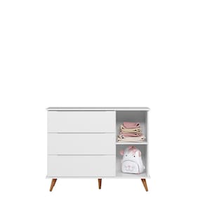 Gaveteiro Infantil Lunna 100% MDF Estilo Retrô - Branca