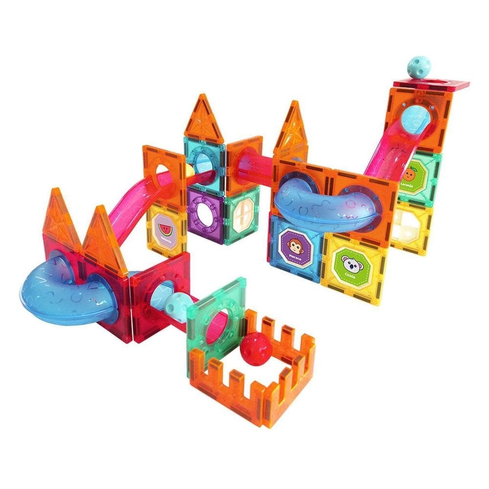 Blocos De Montar Magnético 67 Peças Dm Toys - Dmt6764