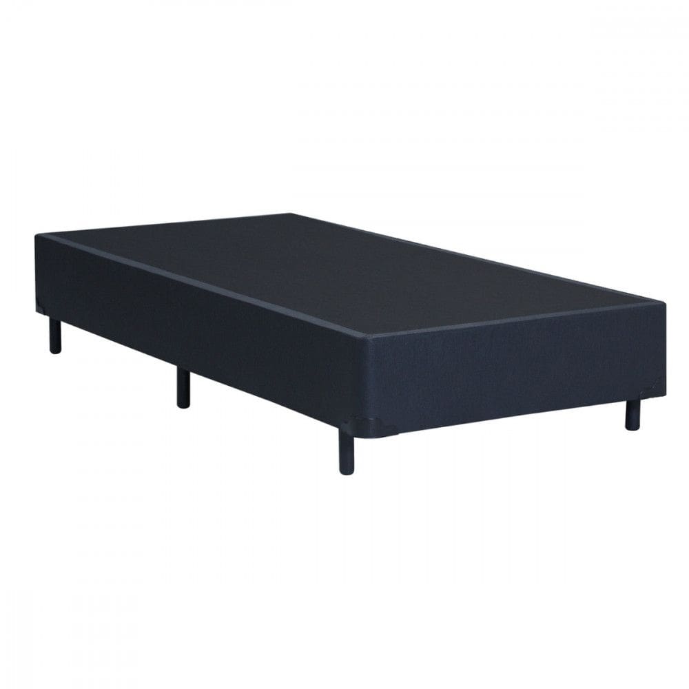 Base para Cama Box Solteirão 96x203x25 Corino Linho Preto Dancar