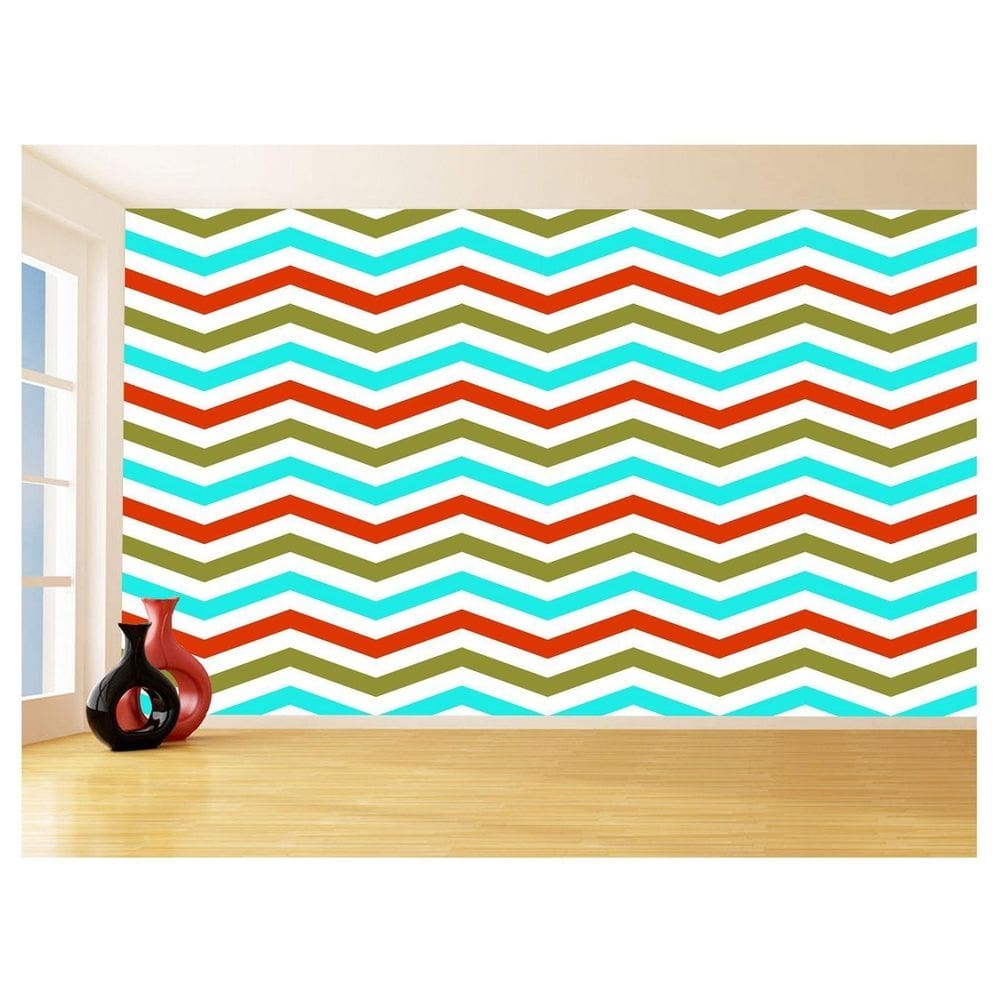 Papel De Parede 3D Sala Chevron Zig Zag Listras 3,5M Zig19