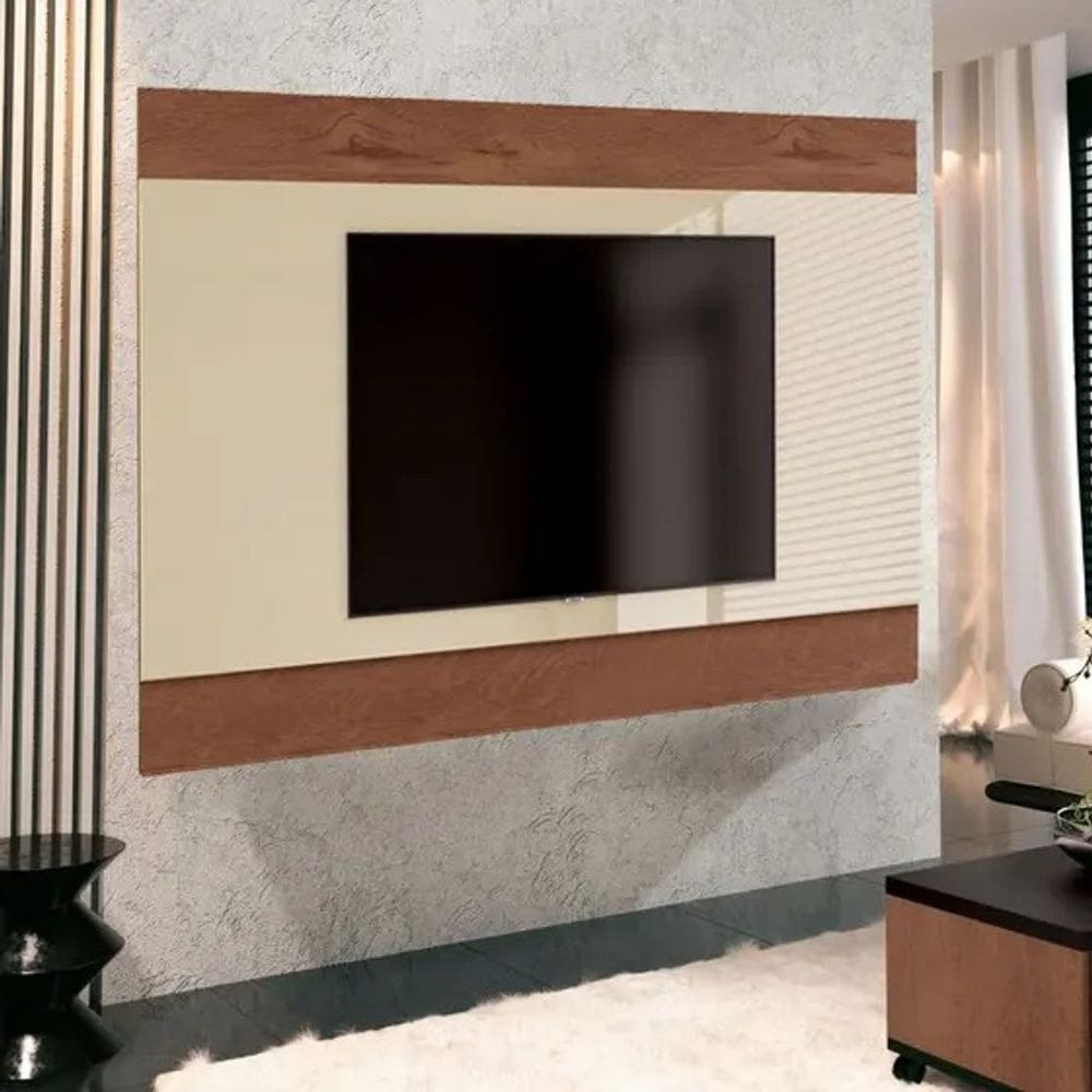 Painel Merlot 1,80 Até 65" Polegadas Off White/ Naturele