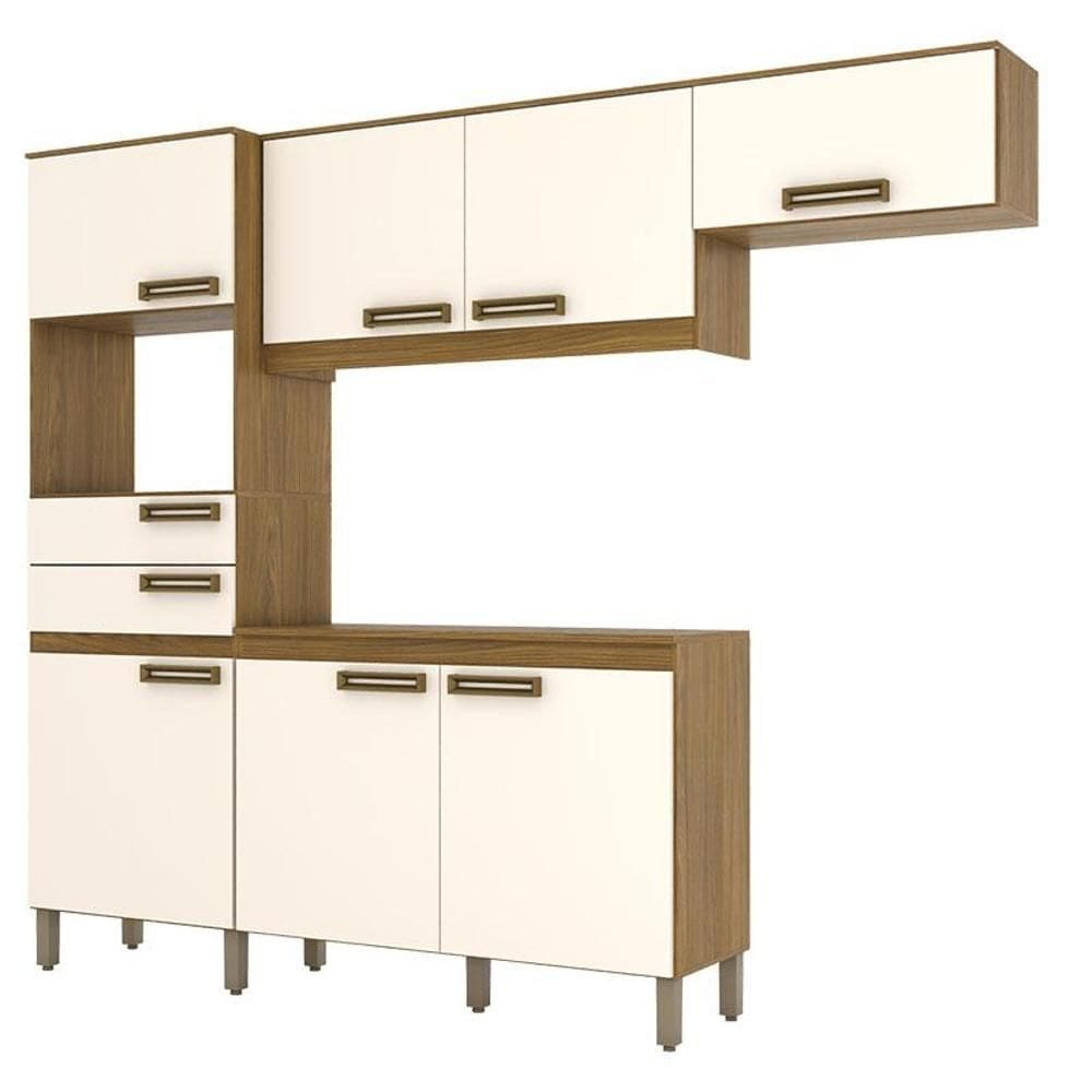 Kit Cozinha Compacta Star 7 Portas Nature Off White – Briz