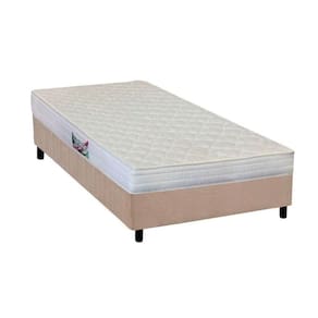 Cama Box Solteiro: Colchão Ortopédico Herval AG65 Frontier + Base CRC Suede Clean(88x188)