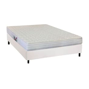 Cama Box Casal: Colchão Anatômico Herval AG65 Frontier + Base CRC Courano White(138x188)