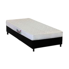 Cama Box Solteiro: Colchão Ortopédico Herval AG65 Frontier + Base CRC Suede Black(88x188)