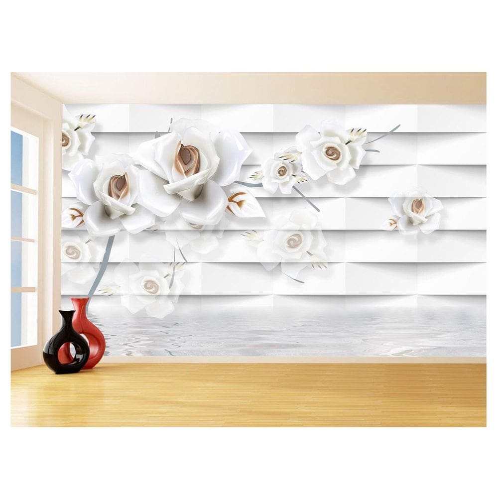 Papel De Parede 3D Floral Textura Sala Flores 3,5M Xfl279