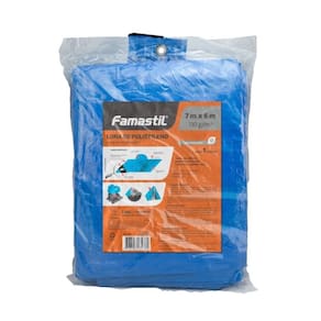 Lona Plástica Azul Foxlux com Ilhos Cantos Reforçados 7mX6m