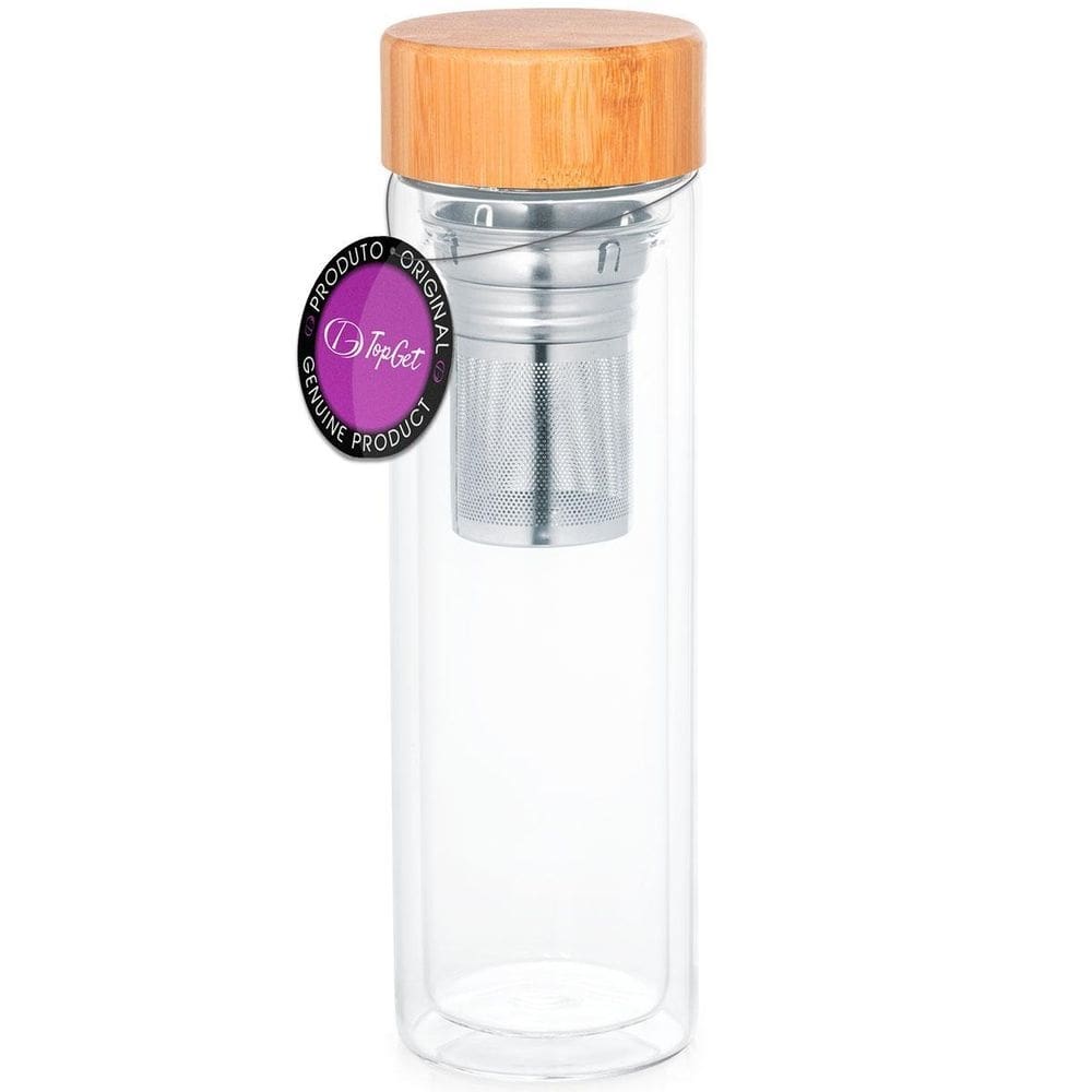 Garrafa De Vidro Com Infusor 490 Ml Stilo Topget - Natural