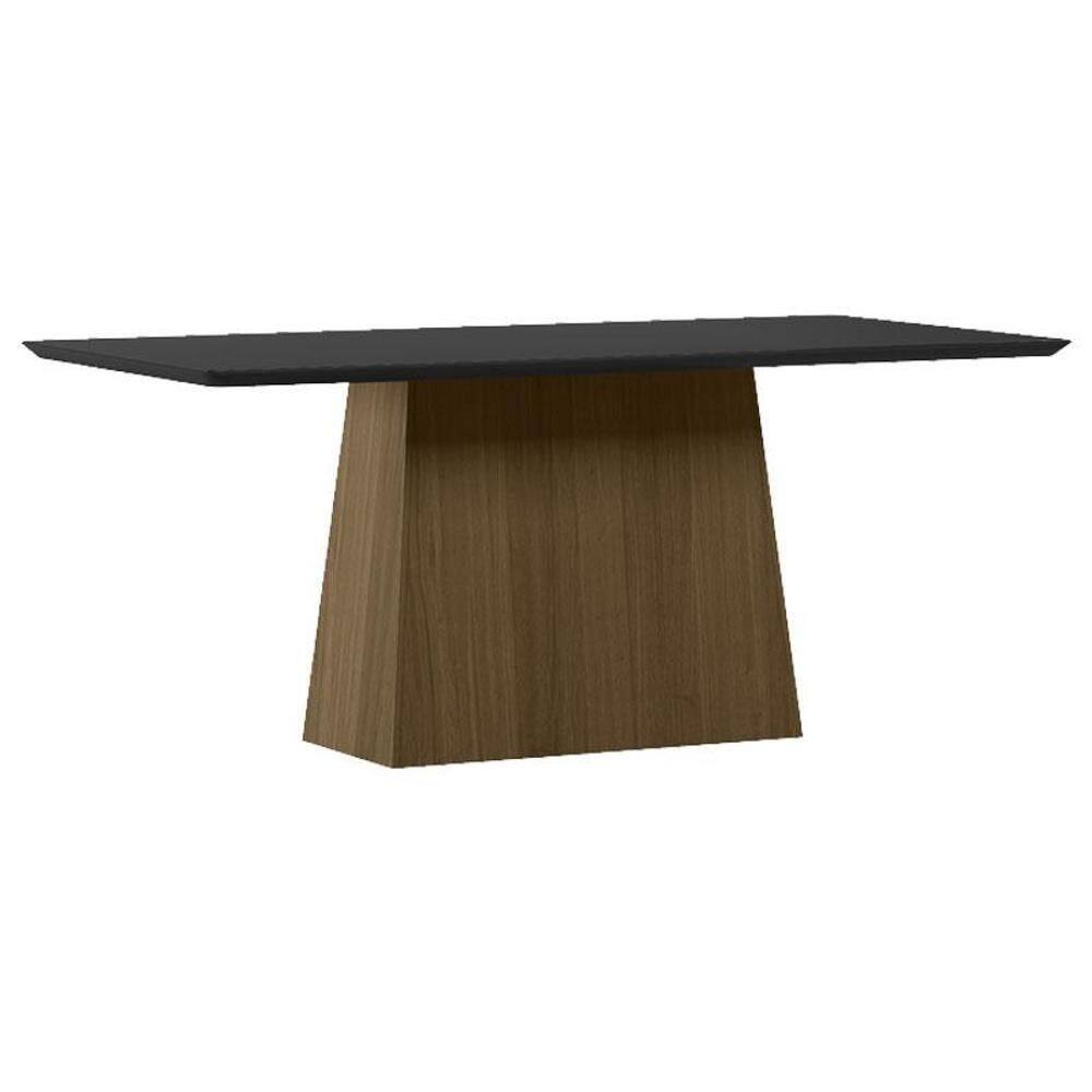 Mesa de Jantar 180 cm Barbara com Vidro Imbuia Preto – New Ceval