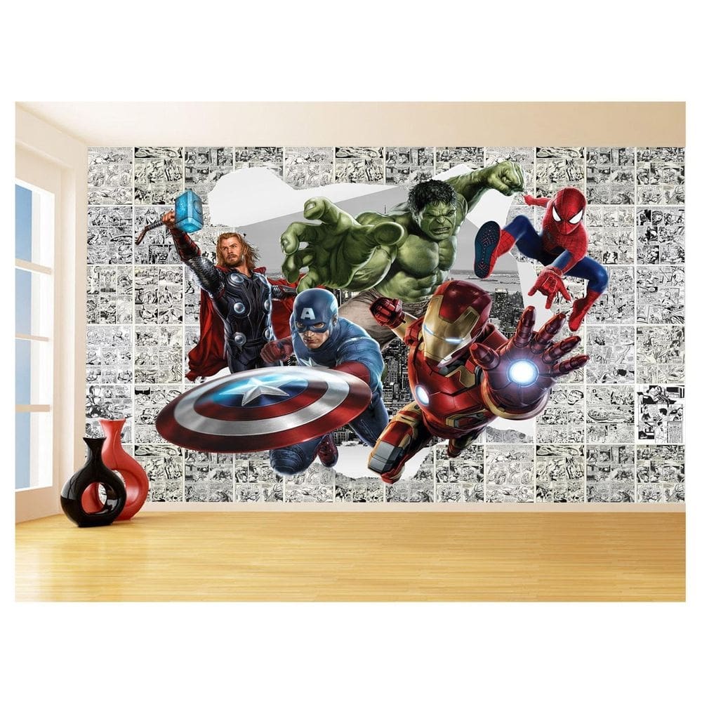 Papel De Parede 3D Heróis Página Quadrinhos Hq 3,5M Nhma227