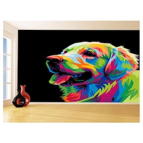 Papel De Parede 3D Animais Cachorro Golden Arte 3,5M Anm366