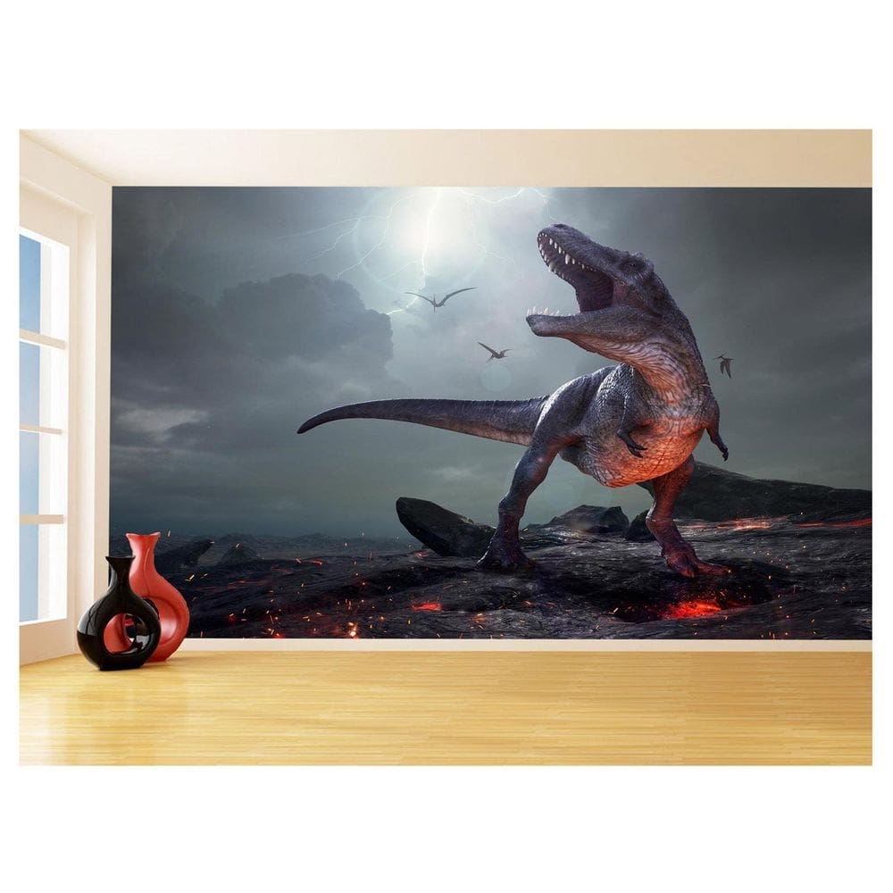 Papel De Parede 3D Animais Dinossauro Jurassic 3,5M Anm434