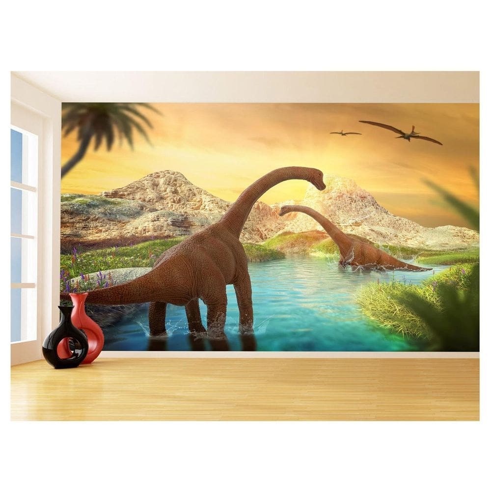 Papel De Parede 3D Animais Dinossauro Jurassic 3,5M Anm430