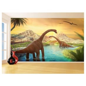 Papel De Parede 3D Animais Dinossauro Jurassic 3,5M Anm430