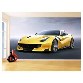 Papel De Parede Carro Ferrari Amarela Garagem 3,5M Car164