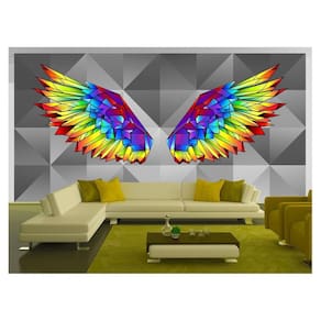 Papel De Parede 3D Arte Asas Selfie Insta Cores 3,5M Tra257