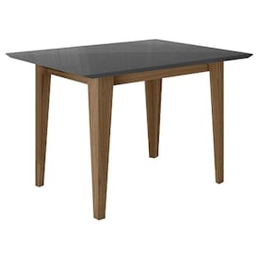 Mesa de Jantar 120cm Kate Carvalho Grafite Tampo com Vidro – Poliman