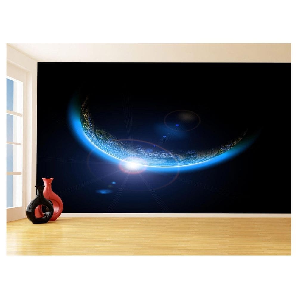 Papel De Parede Espaço Estrelas Planeta Terra 3,5M Nsp196
