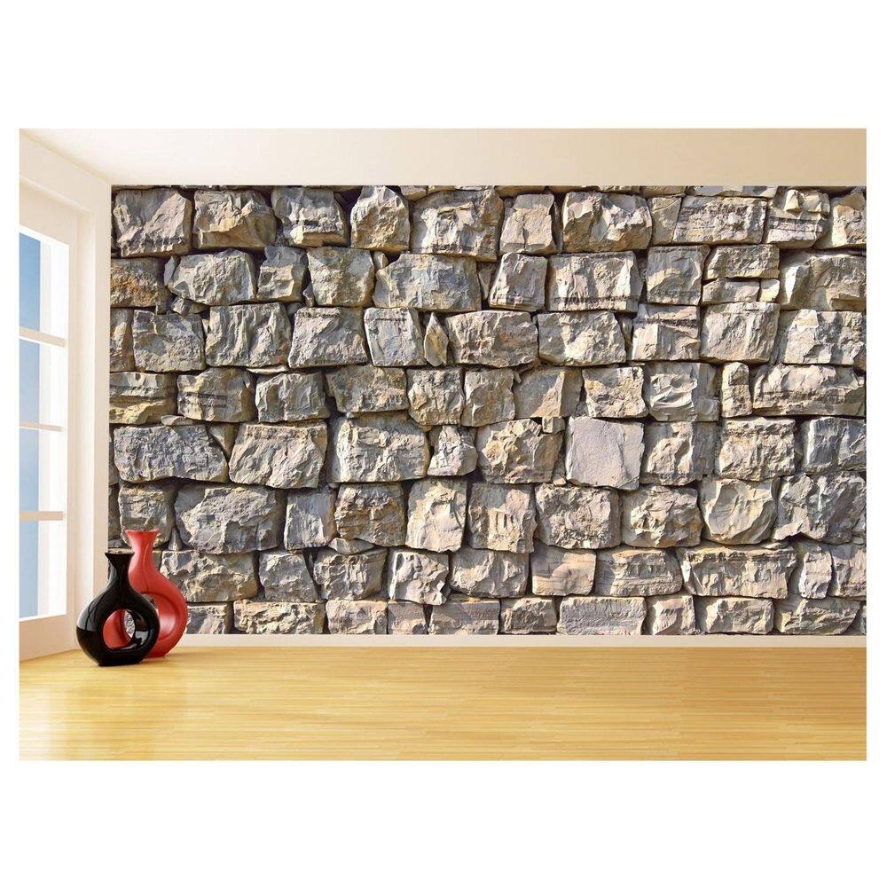 Papel De Parede 3D Pedras Sala Quarto Cozinha 3,5M Stn06