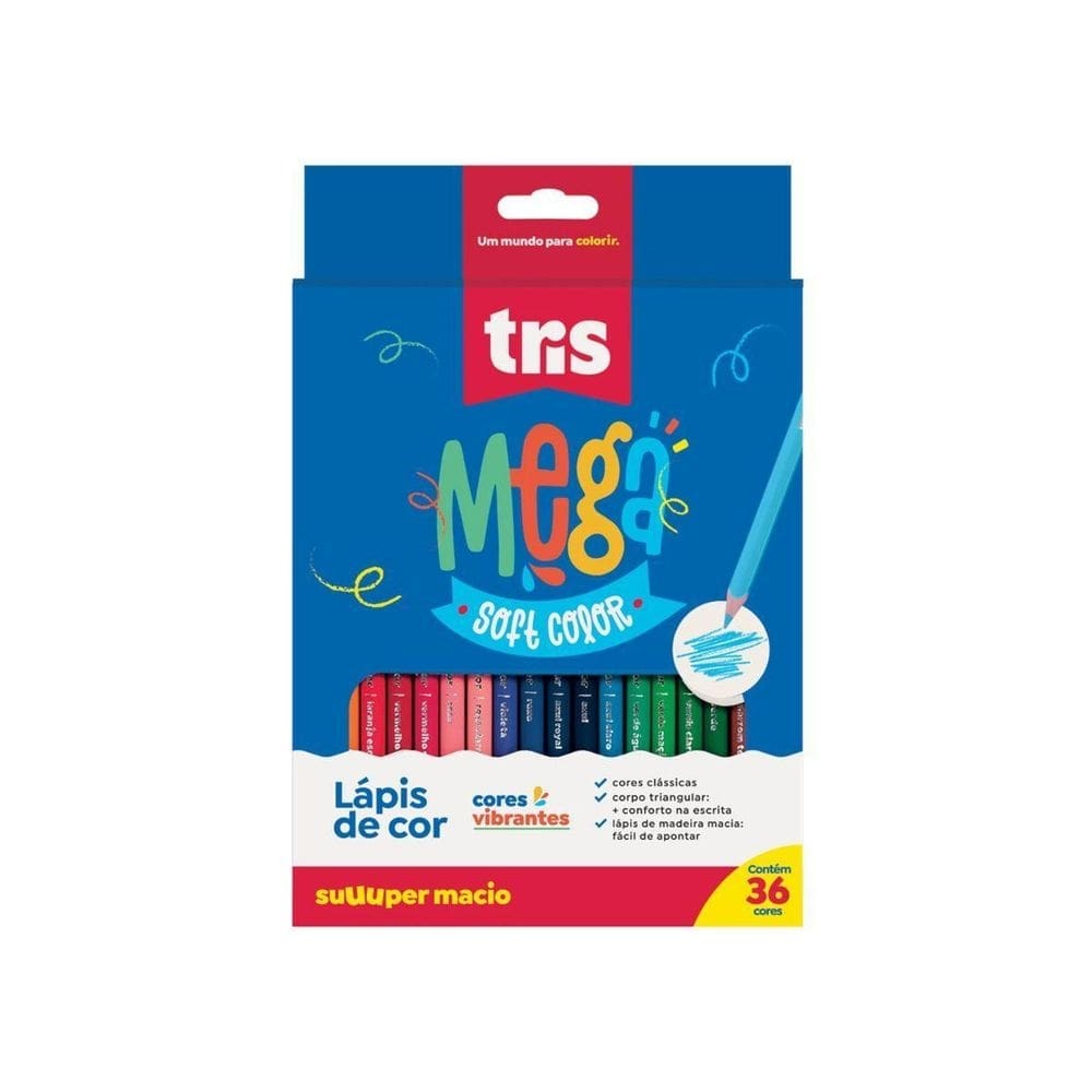 Lapis De Cor Tris Mega Soft Color 36 Cores