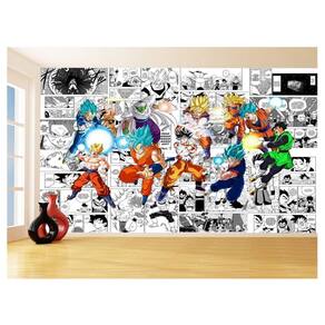 Papel De Parede Dragon Ball Goku Vegeta Anime 3,5M Dbz229