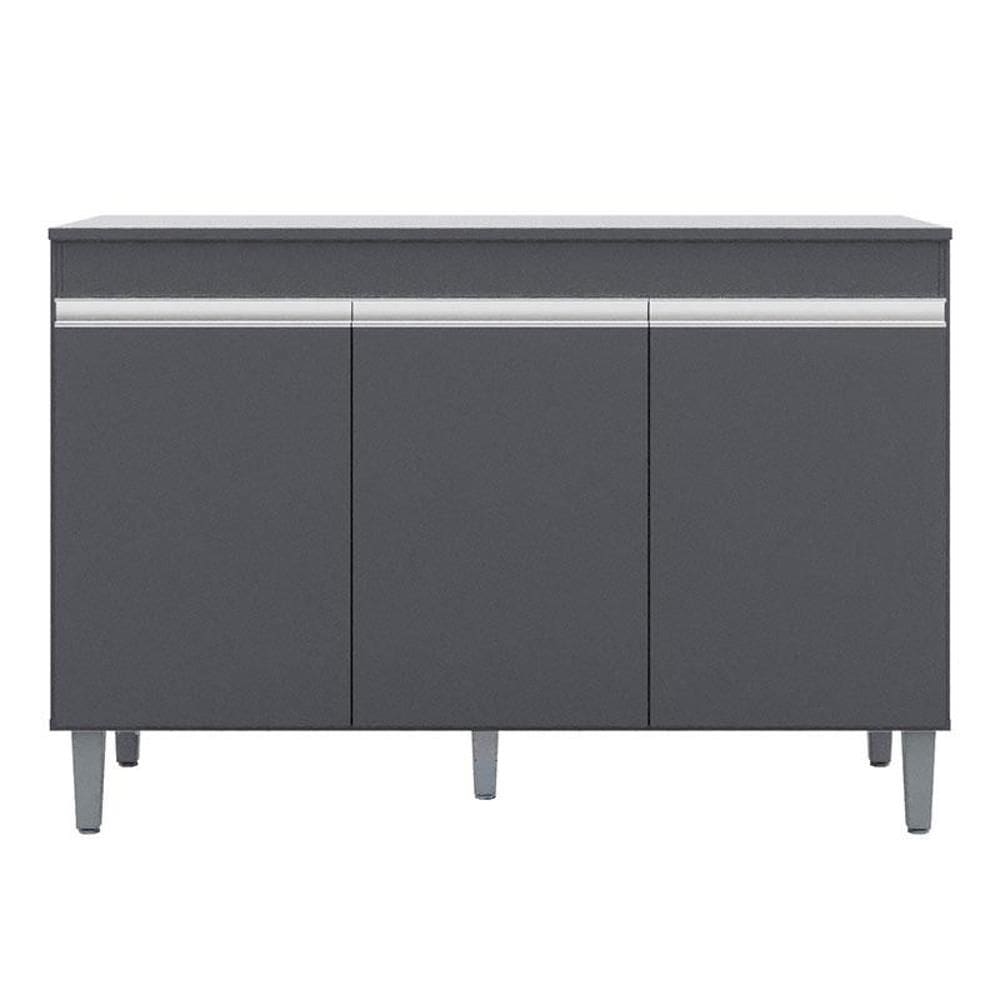 Balcão de Cozinha Manu com Tampo 120 cm Cinza Fosco - AJL