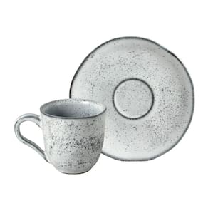Kit 6 Xícaras de Café 120ml C/ Pires Stoneware Orgânico Echo Porto Brasil