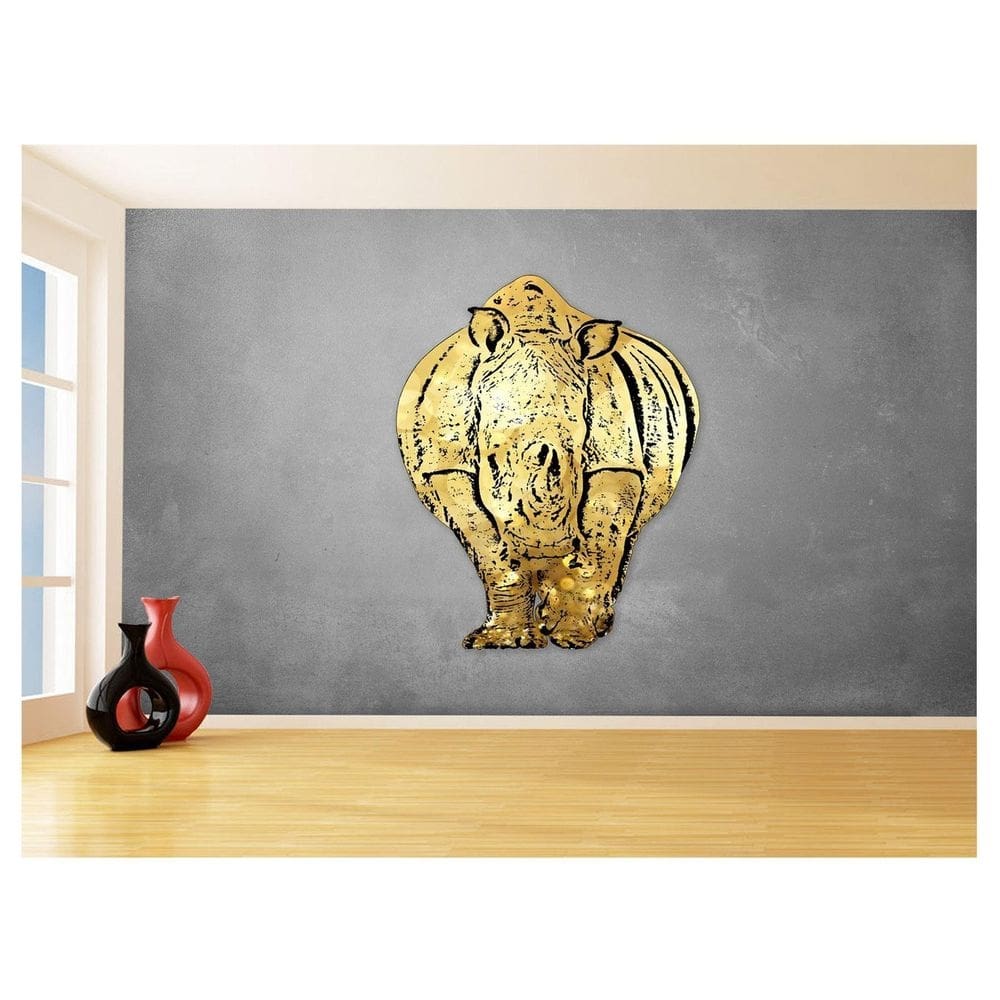 Papel De Parede 3D Animais Pop Art Rinoceronte 3,5M Pxa517