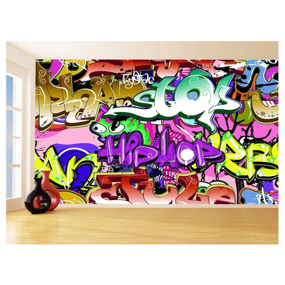 Papel De Parede 3D Arte Graffiti Mural Grafite 3,5M Tra138