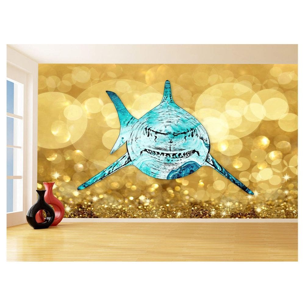 Papel De Parede Animais Pop Art Tubarão Cores 3,5M Pxa567