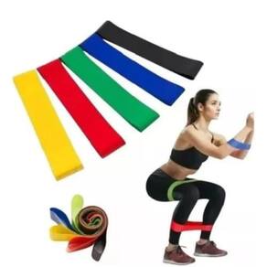 Kit 5 Faixas Elásticas Miniband 5 Níveis Para Treino Em Casa