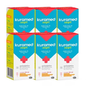 Kit 6 unidades Antisséptico Kuramed Sept 30ml